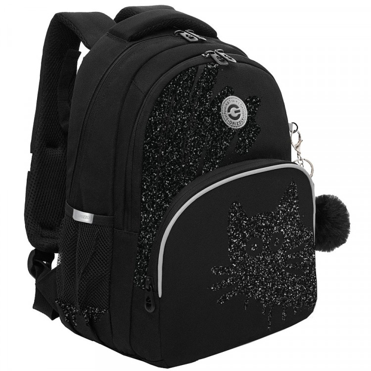 Рюкзак для девочек школьный (Grizzly) арт.RG-660-1/2 черный 27х40х20 см Рюкзак для девочек школьный (Grizzly) арт.RG-660-1/2 черный 27х40х20 см