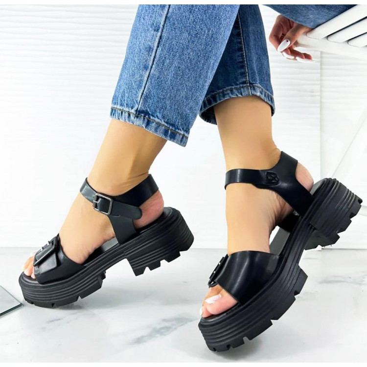 Босоножки для девочки (Nalisha) черный верх-искусственная кожа подкладка-искусственная кожа размерный ряд 36-41 арт.apb-603-1