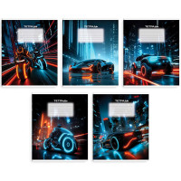 Тетрадь 24 листа линия (Феникс) Ночные гонки выборочный  УФ-лак асс. арт.70914