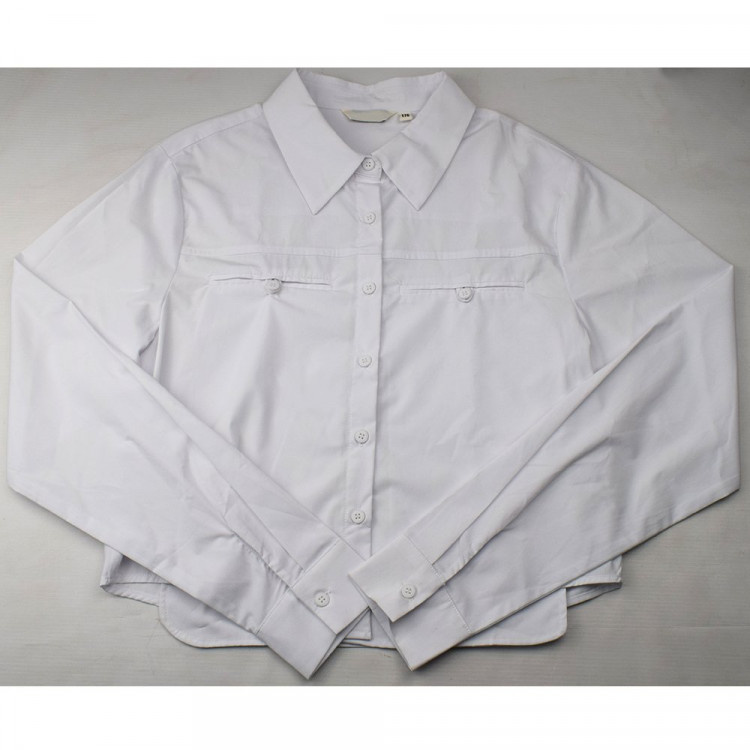 Блузка для девочки (Kevin Young) длинный рукав цвет белый арт.R105744-1 размерный ряд 44/164-48/176 Блузка для девочки (Kevin Young) длинный рукав цвет белый арт.R105744-1 размерный ряд 44/164-48/176