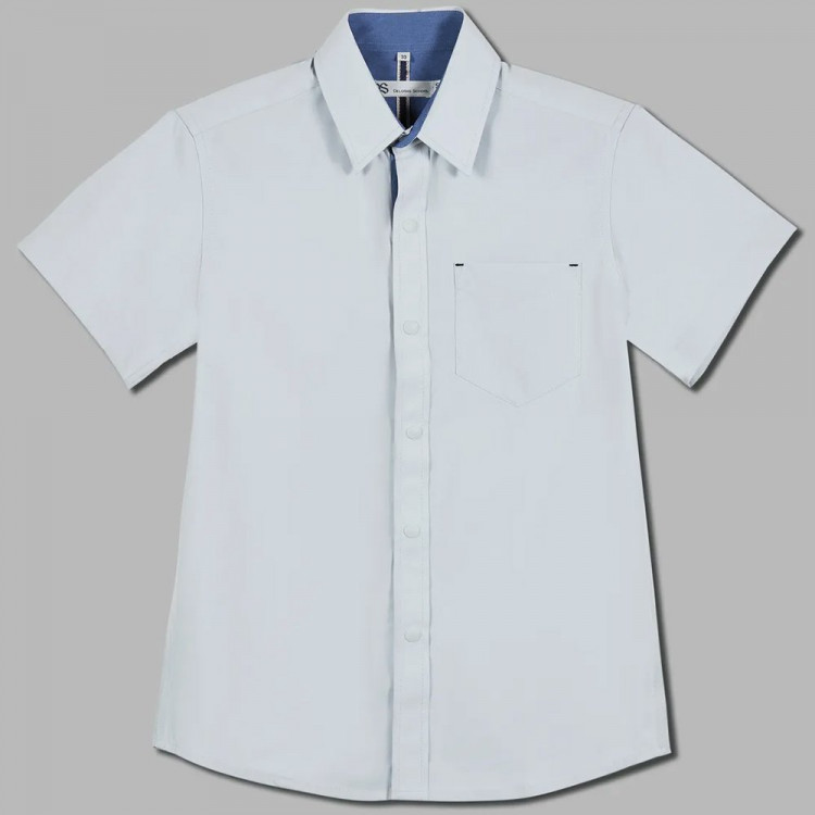 Сорочка детская (Делорас) короткий рукав цвет голубой арт.71589CS на кнопках Сорочка детская (Делорас) короткий рукав цвет голубой арт.71589CS на кнопках