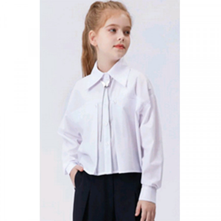 Блузка для девочки (Colabear) длинный рукав цвет молочный арт.188273N Блузка для девочки (Colabear) длинный рукав цвет молочный арт.188273N