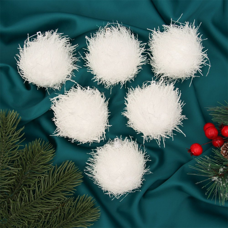 Набор шаров 06см 06шт/наб. "Амброс" цв.белый арт.10514303