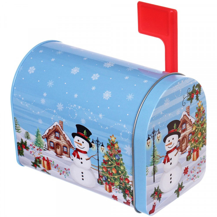 Банка жестяная "Сказочный снеговик" 13,5*7,5*9,5см арт.894-407 Банка жестяная "Сказочный снеговик" 13,5*7,5*9,5см арт.894-407