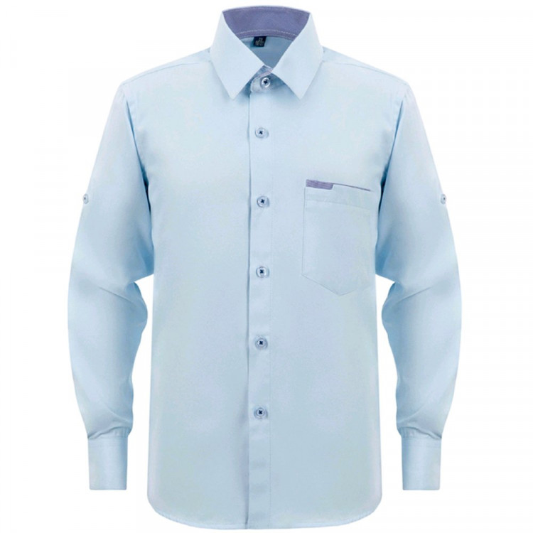 Сорочка детская длинный рукав размерный ряд 29/116-122-36/158-164 цвет голубой Brostem арт.DS1A69-2d