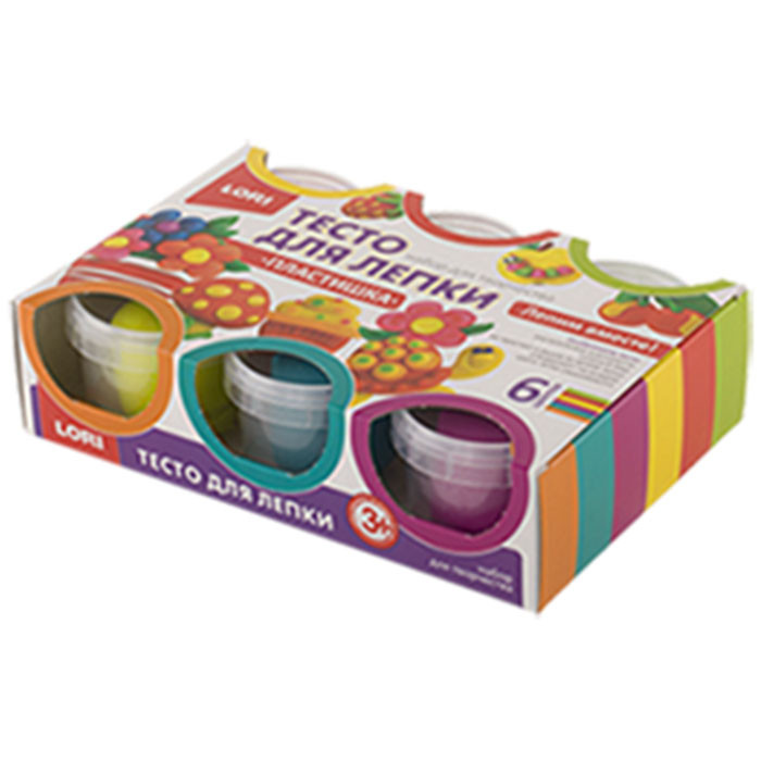 Тесто для лепки 6 цветов по 80 гр коробка (LORI) арт.Тдл-016 Тесто для лепки 6 цветов по 80 гр коробка (LORI) арт.Тдл-016