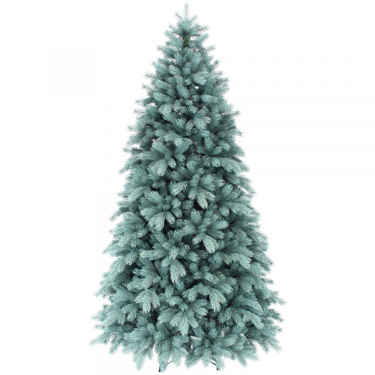 Елка 210см "Монблан" (хвоя 100% литая, голубая, ветки отгибные, подставка металл) арт.1039321
