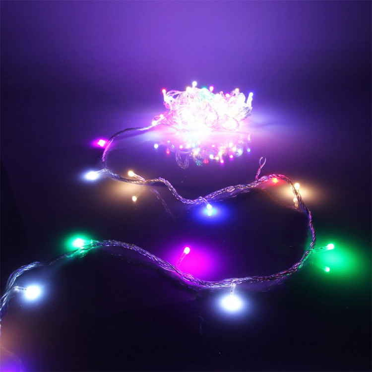 Гирлянда эл.д/дома точечная 09,5м 100LED "Bright light" (св.провод) цв.мульти 8реж. арт.725-0042