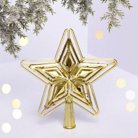 Наконечник на ёлку пластик 15см "Звезда" цв.золото арт.201-0781