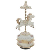 Статуэтка декоративная музыкальная "Карусель" 21см с функц.движения  цв.белый арт.821028