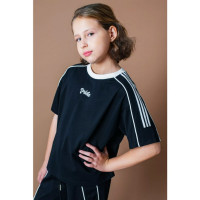 Футболка для девочки арт.Deloras 81450 размерный ряд 34/134- 44/164 цвет черный