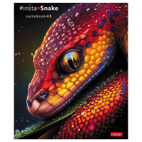 Тетрадь А5 клетка 48 листов скоба (Hatber) InstaSnake глянцевая ламинация арт 48Т5лВ1