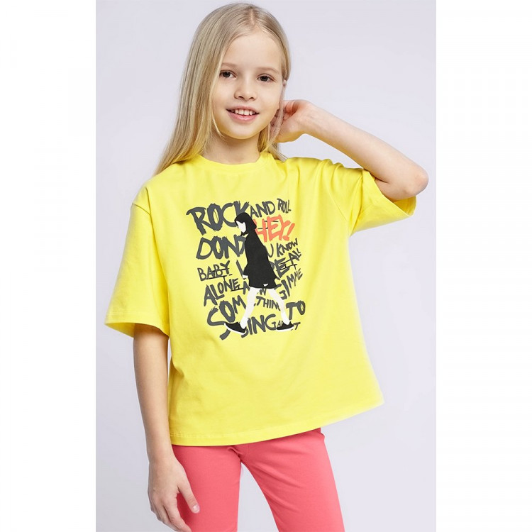 Футболка для девочки арт.CLE 835499/57г_п размер 34/134-42/158 цвет светло-желтый Футболка для девочки арт.CLE 835499/57г_п размер 34/134-42/158 цвет светло-желтый