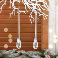 Украшение декор.подвеска пластик "Капля прозрачная. Изящная" 16см 02шт/наб. арт.259-170 Украшение декор.подвеска пластик "Капля прозрачная. Изящная" 16см 02шт/наб. арт.259-170