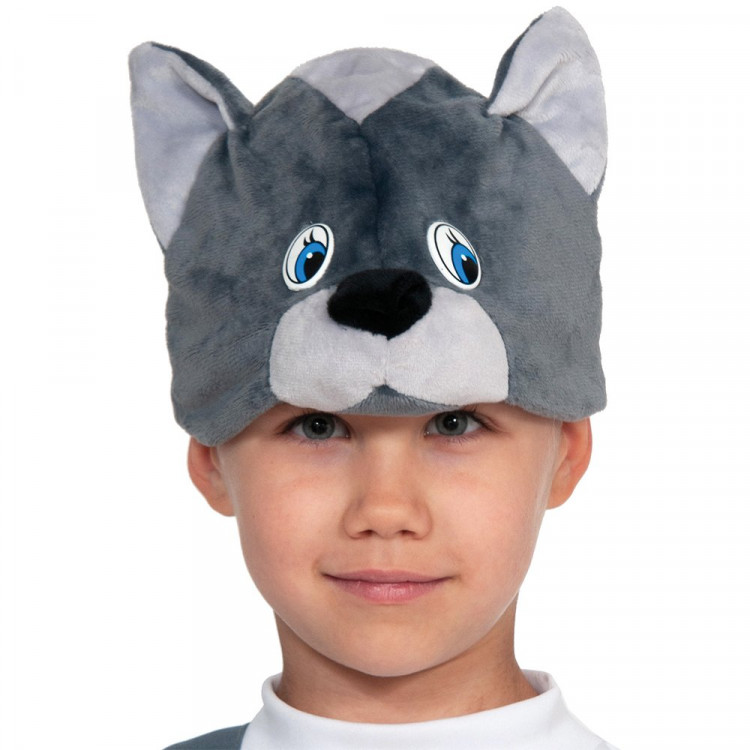 Маска-шапочка карнавальная плюш (ЖИВОТНОЕ) "Котик" цв.серый р.52-54 арт.4078 Маска-шапочка карнавальная плюш (ЖИВОТНОЕ) "Котик" цв.серый р.52-54 арт.4078