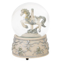 Статуэтка декоративная в стеклянном шаре "Карусель. Лошадка" 13,5см с движением арт.821036