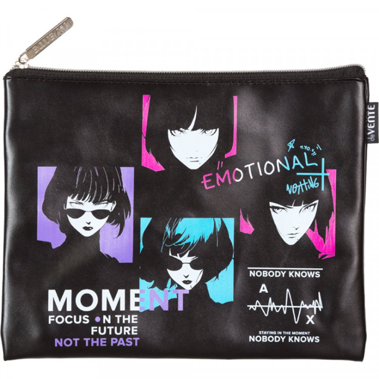 Папка школьная для тетрадей А5 на молнии кожзам deVENTE Стиль аниме (Anime Style) арт.8053524