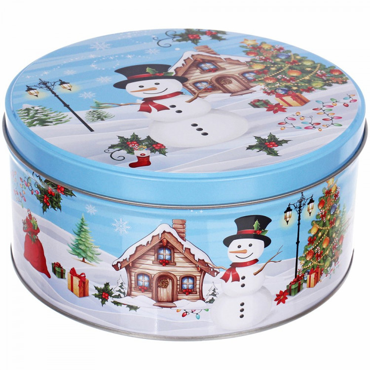Банка жестяная "Сказочный снеговик" 16,5*8см 1500мл арт.894-412