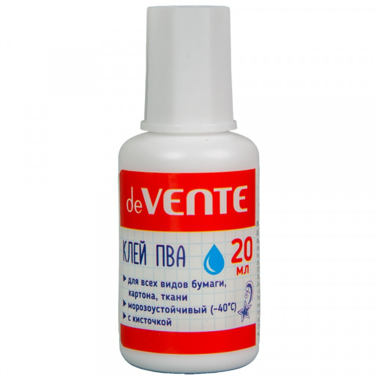 Клей ПВА 020г deVENTE с кисточкой , морозоустойчивый арт.4041401 Клей ПВА 020г deVENTE с кисточкой , морозоустойчивый арт.4041401