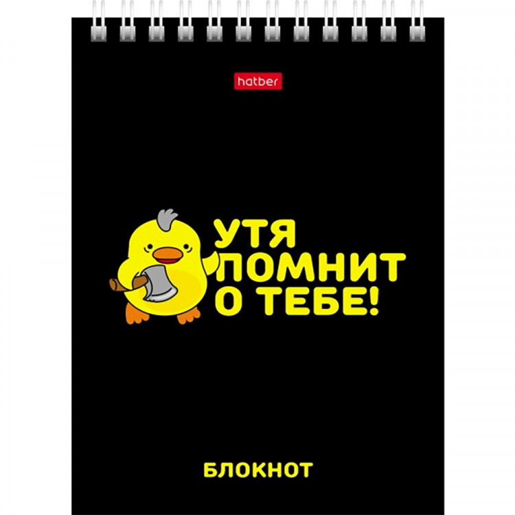Блокнот А6 мягкая обложка на гребне 40 листов (Hatber) УтяКря арт.40Б6В1гр