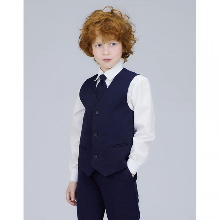 0Жилет для мальчика (S&S) арт.ЖЛ-01/02 размерный ряд 30/122-44/164 цвет синий