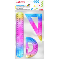 Набор линеек 3 предмета (deVENTE) Rainbow Flex линейка 20см, угольник, транспортир арт.5092200