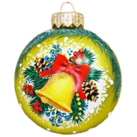 Шар стекло 08см "Колокольчик на веточке" п/у арт.КУ-80-224005/1