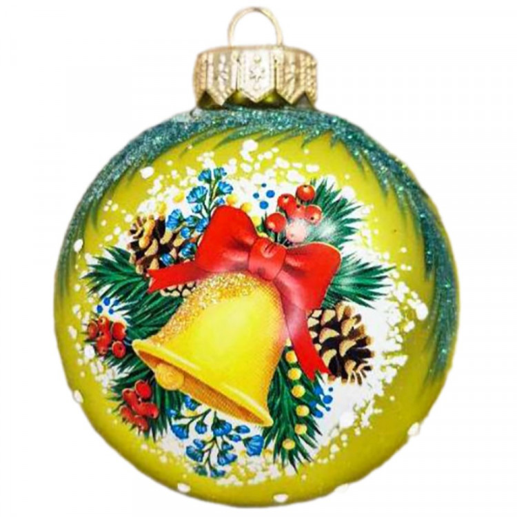 Шар стекло 08см "Колокольчик на веточке" п/у арт.КУ-80-224005/1