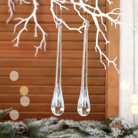 Украшение декор.подвеска пластик "Капля прозрачная. Изящная" 20см 02шт/наб. арт.259-172 Украшение декор.подвеска пластик "Капля прозрачная. Изящная" 20см 02шт/наб. арт.259-172