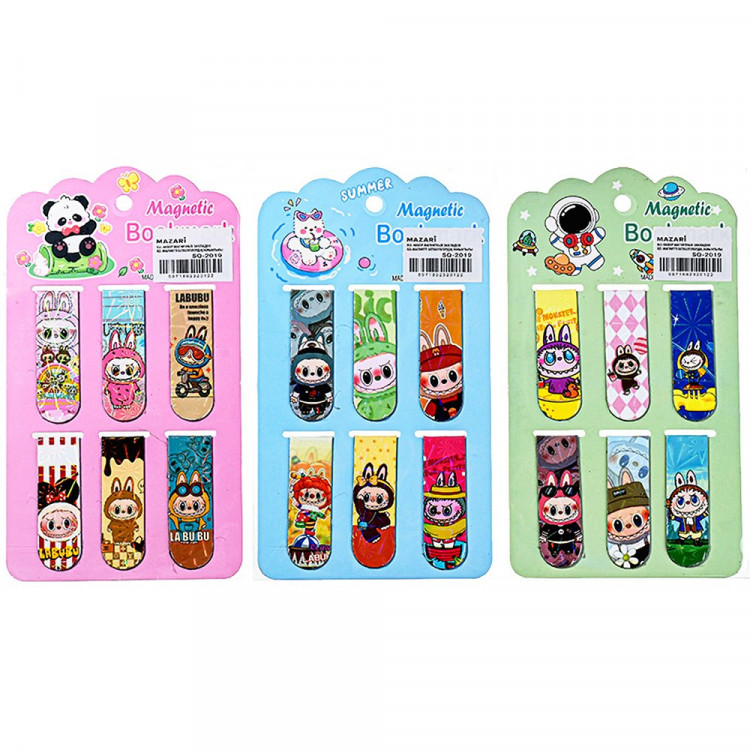 Закладка-магнит (Mazari) Зубастик 6 шт 5,8*2см  арт.SQ-2019