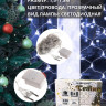 Гирлянда электрическая для дома сетка 1,5*1,5м 120LED цвет белый (светлый провод) 8режимов арт.183-401