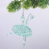 Украшение декоративное "Праздничный танец" 9,5*14см цв.зелёный арт.916-0921