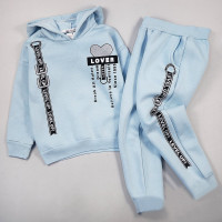 Костюм для девочки (Bonne baby) артикул 39774 размерный ряд 28/116-34/134 (толстовка+брюки) цвет голубой