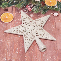 Наконечник на ёлку пластик 20см "Звезда.Вензель" цв.белый арт.201-1116