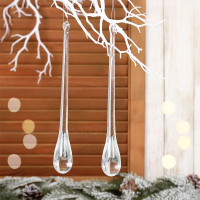 Украшение декор.подвеска пластик "Капля прозрачная. Изящная" 24см 02шт/наб. арт.259-171 Украшение декор.подвеска пластик "Капля прозрачная. Изящная" 24см 02шт/наб. арт.259-171