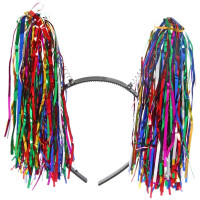 Ободок карнавальный "Радужные кисточки" цв.микс арт.770-0307