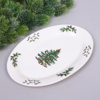 Блюдо керамическое "Ёлочка" 29,5*21*2,5см арт.893-257 Блюдо керамическое "Ёлочка" 29,5*21*2,5см арт.893-257