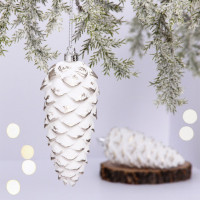 Фигурка на ёлку пластик "Шишки снежные" 14см 02шт/наб. цв.белый/шампань арт.201-4748 Фигурка на ёлку пластик "Шишки снежные" 14см 02шт/наб. цв.белый/шампань арт.201-4748