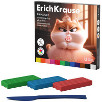 Пластилин 12 цветов 192 грамма (ErichKrause) Prima Cat со стеком картонная коробка арт 65197