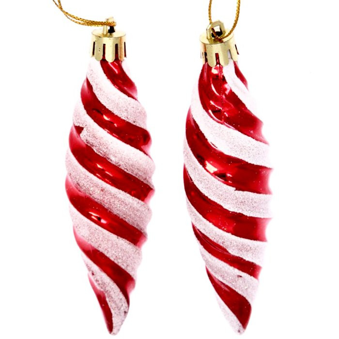 Фигурка на ёлку пластик "Сосулька витая" 10см 02шт/наб. цв.красный арт.916-891 Фигурка на ёлку пластик "Сосулька витая" 10см 02шт/наб. цв.красный арт.916-891