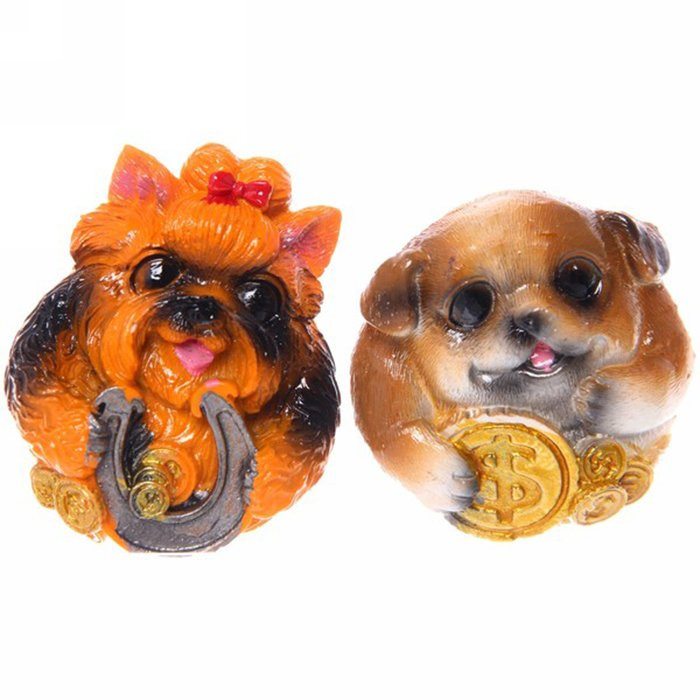 Магнит символ года Собака пухляш с деньгами 06см арт.200-213 Магнит символ года Собака пухляш с деньгами 06см арт.200-213