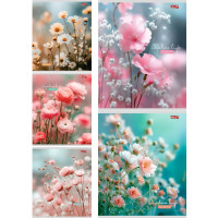 Тетрадь А5 клетка 48 листов скоба (Profit) Нежные цветочки мелованная обложка ассорти арт.48-9070 Тетрадь А5 клетка 48 листов скоба (Profit) Нежные цветочки мелованная обложка ассорти арт.48-9070