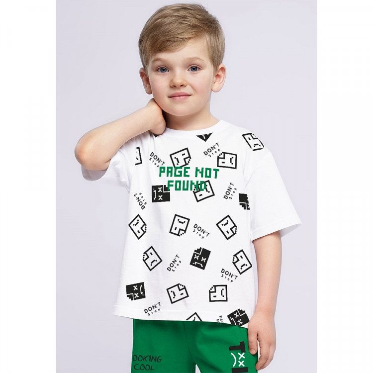 Футболка для мальчика (CLE) артикул 835769/55кд_п р.28/104-32/128 цвет белый