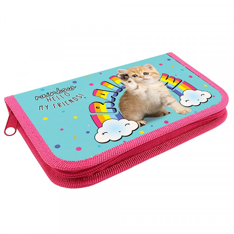 Пенал 1 отделение с откидной планкой (ОНИКС) ПКТ 7-20 МАХ Котенок с радугой 212х135х26мм полиэстер Пенал 1 отделение с откидной планкой (ОНИКС) ПКТ 7-20 МАХ Котенок с радугой 212х135х26мм полиэстер