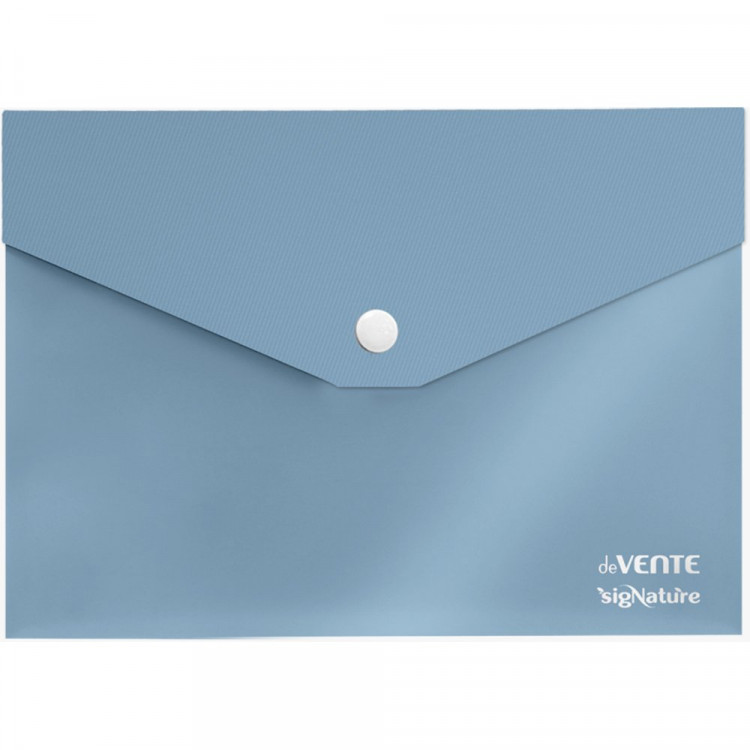 Папка-конверт на кнопке А5(170*240) 350мкм deVENTE СигНАТУР (sigNATURE) син арт.3072514 (Ст.10/120)