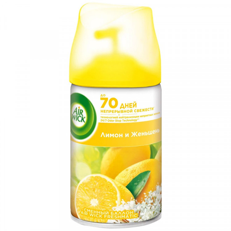 Освежитель Air Wick запасной блок 250 мл Лимон и женьшень (Ст.6)