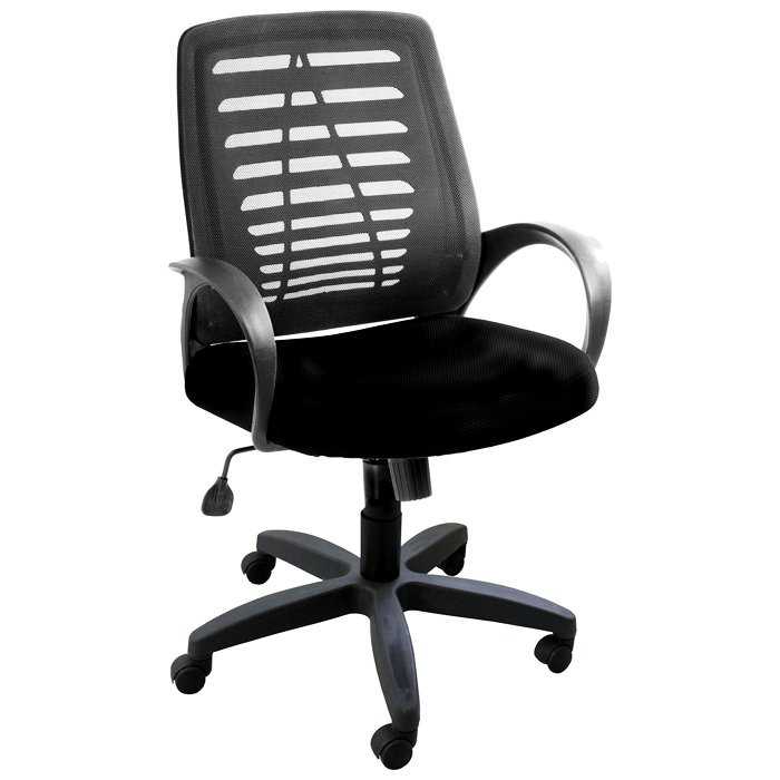 Кресло д/оператора пластик/сетка Глория черный Кресло д/оператора пластик/сетка Глория черный