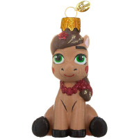 Фигурка на ёлку стекло (серия Символ года) 07см "Пони девочка" цв.коричневый п/уп. арт.ФУП4-2466 Фигурка на ёлку стекло (серия Символ года) 07см "Пони девочка" цв.коричневый п/уп. арт.ФУП4-2466