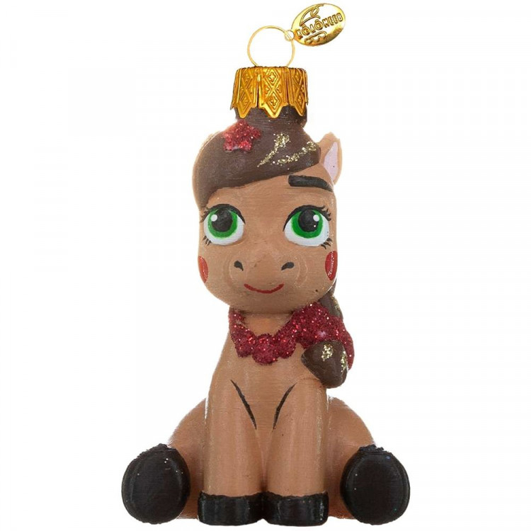 Фигурка на ёлку стекло 07см "Пони девочка" цв.коричневый п/уп. арт.ФУП4-2466 Фигурка на ёлку стекло 07см "Пони девочка" цв.коричневый п/уп. арт.ФУП4-2466