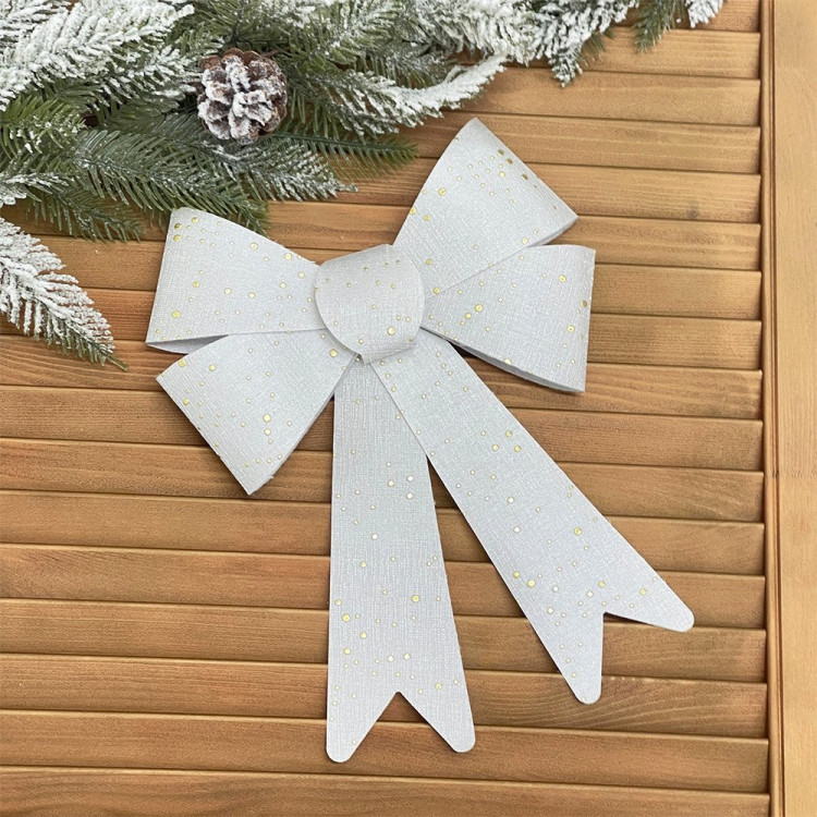 Украшение декоративное "Бант" 22*28см "Зимнее волшебсто" цв.серебро арт.185-0916